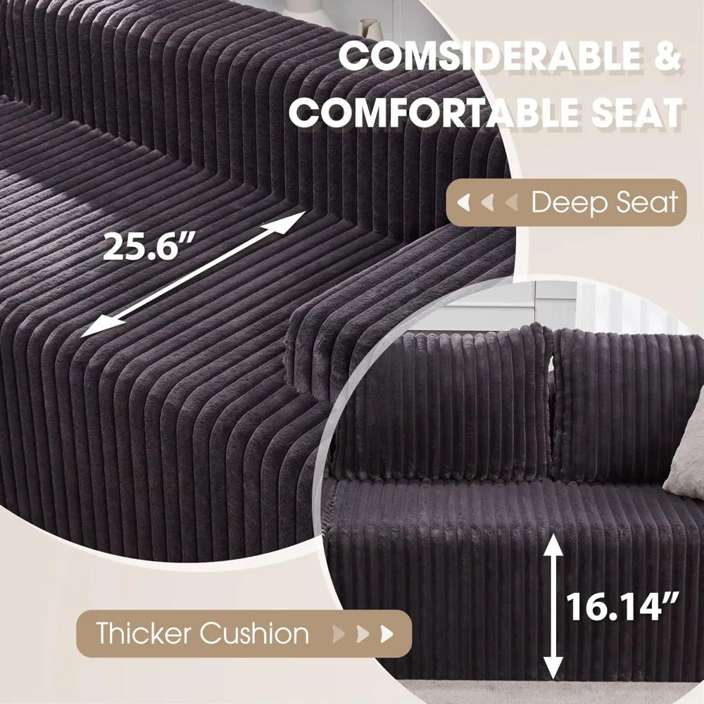 Ljustra 96” Modular Sectional Sofa Couch L-Shape Memory Foam Living Room