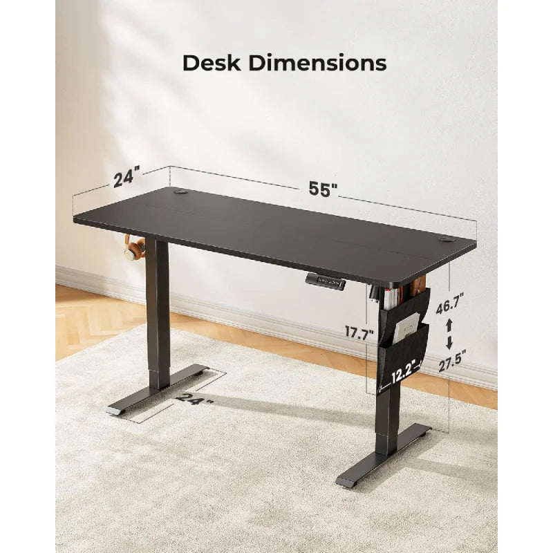 Ljustra Adjustable Electric Standing Desk 55x24 Inch Home Office Desk