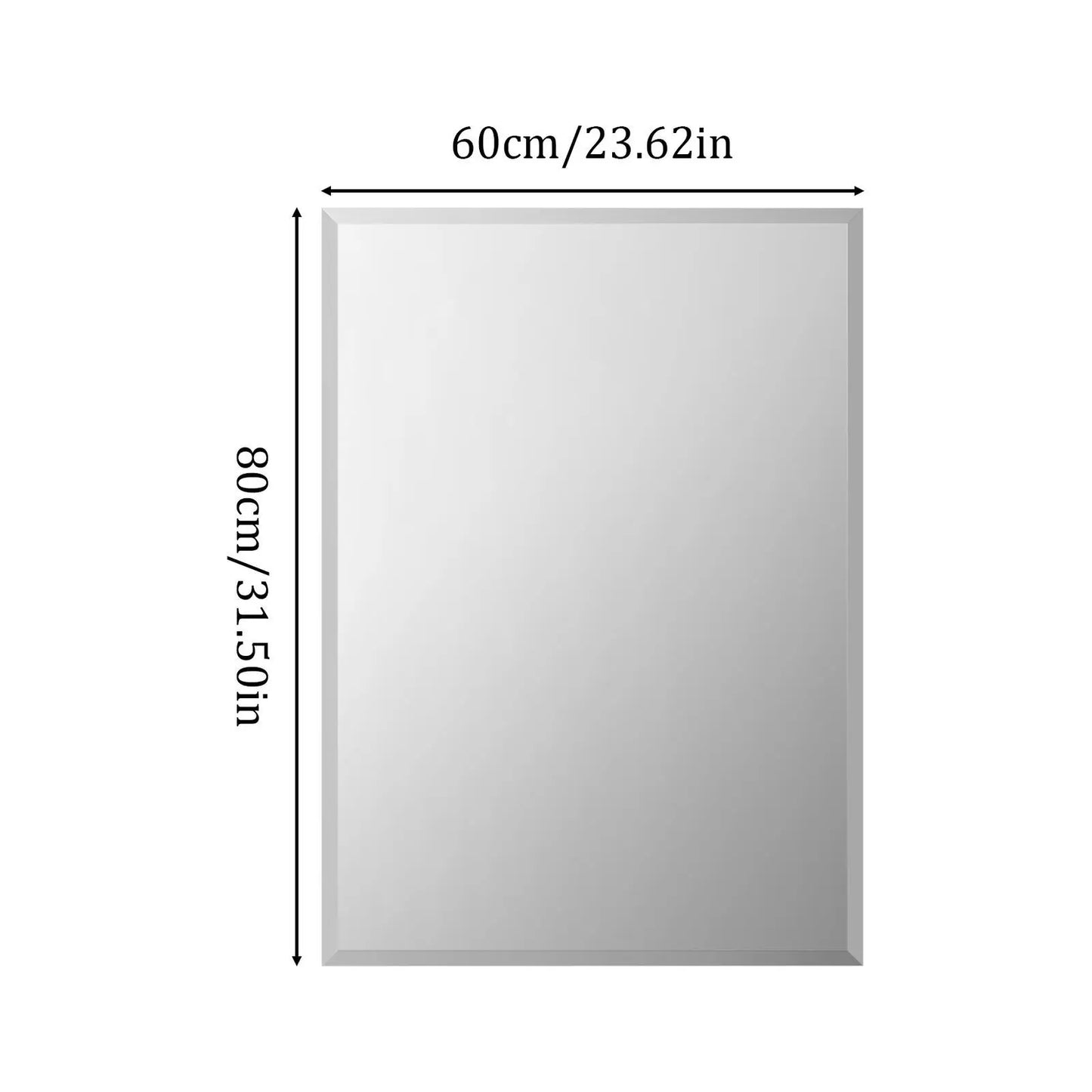 Rectangle Frameless Wall Mirror Beveled Edge Entry Bathroom Decor