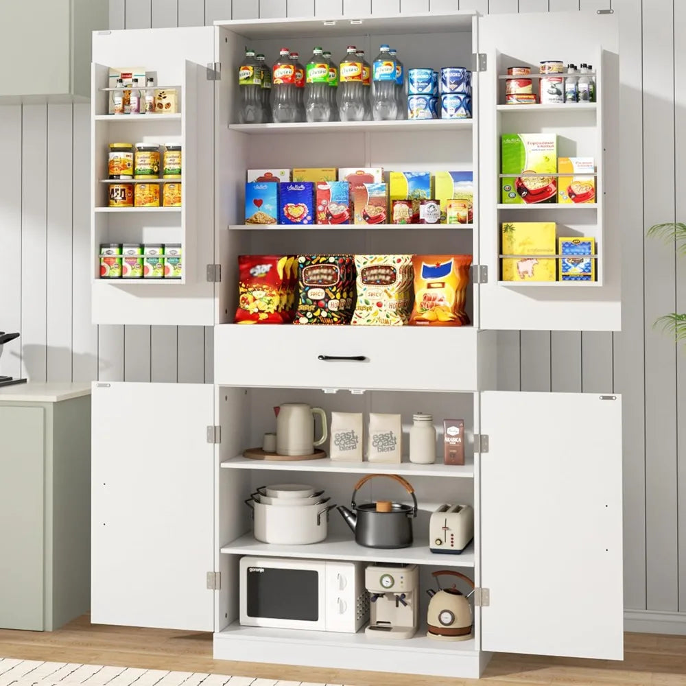 72 Inch Kitchen Pantry Cabinet Storage Cupboard with Adjustable Shelves