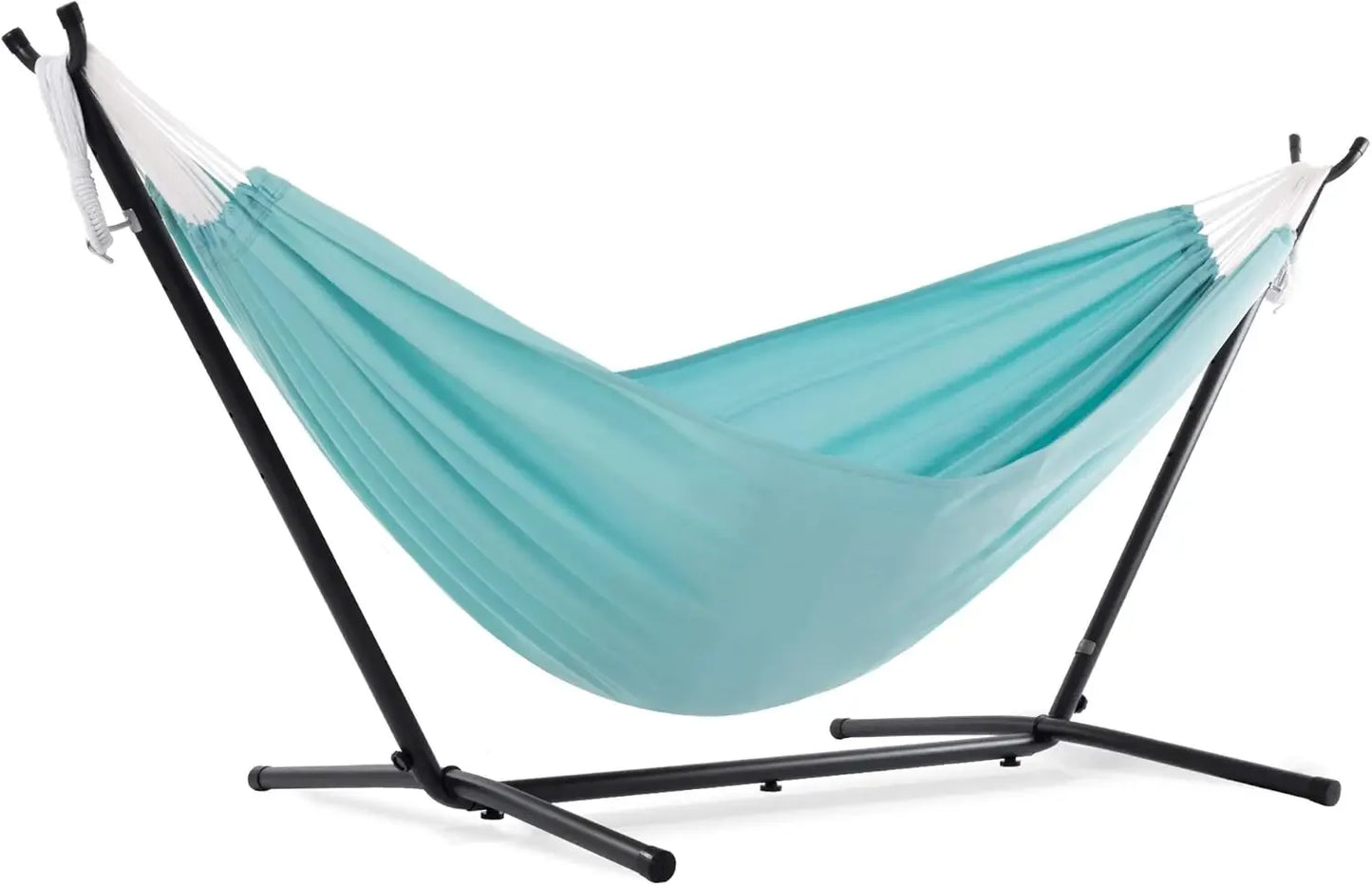 Double Polyester Hammock with Space Saving Steel Stand 450lb Capacity