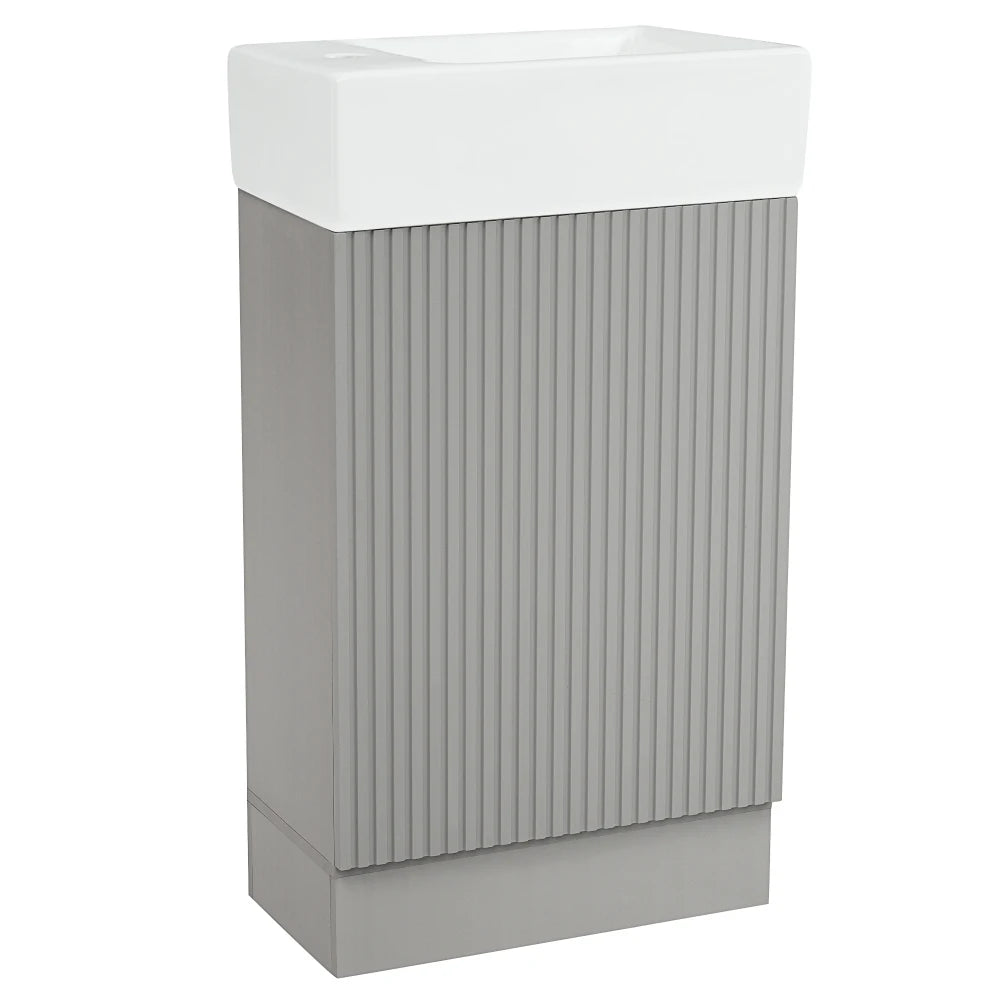 18.6 Inch Bathroom Vanity with Sink and Two-Tier Shelf Left Right Orientation
