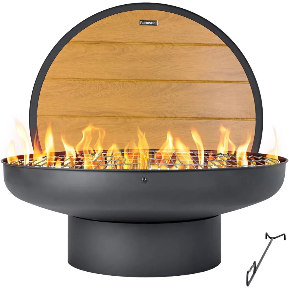 32in Heavy Duty Fire Pit Table Outdoor Wood Burning BBQ Grill