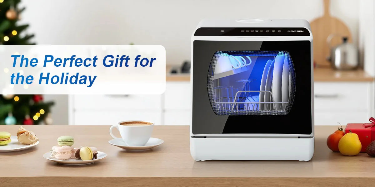 Portable Dishwasher 6 Wash Programs Auto Drying Compact for RVs Apartments