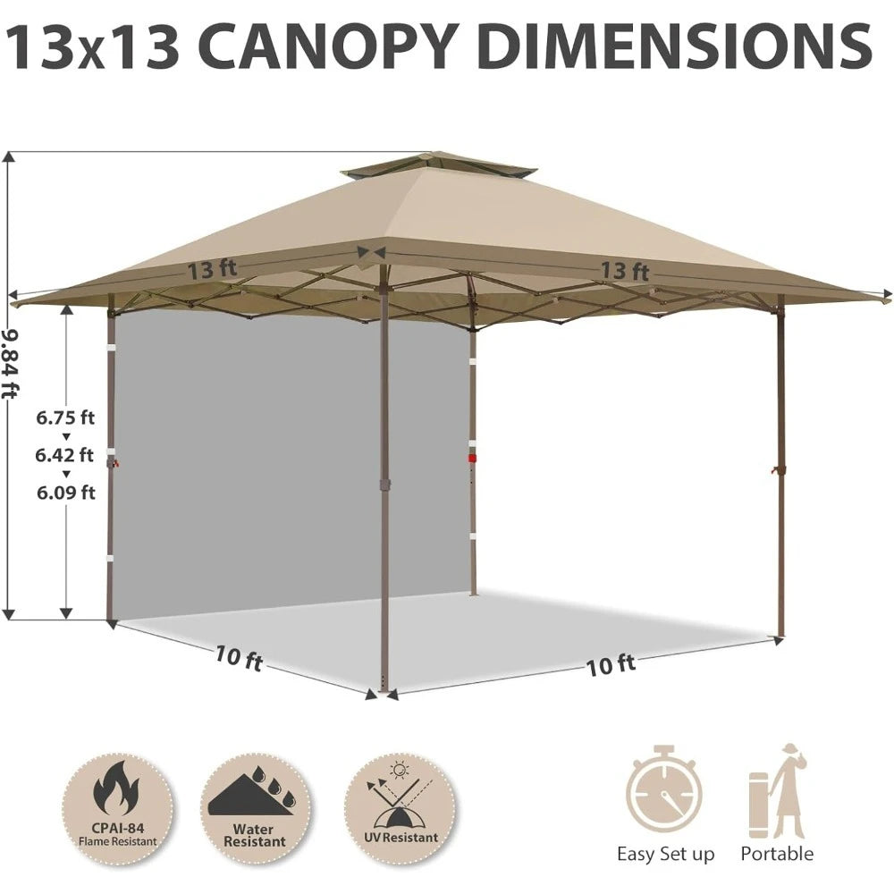 13x13 Pop Up Canopy Tent Instant Folding Shelter with One Wall