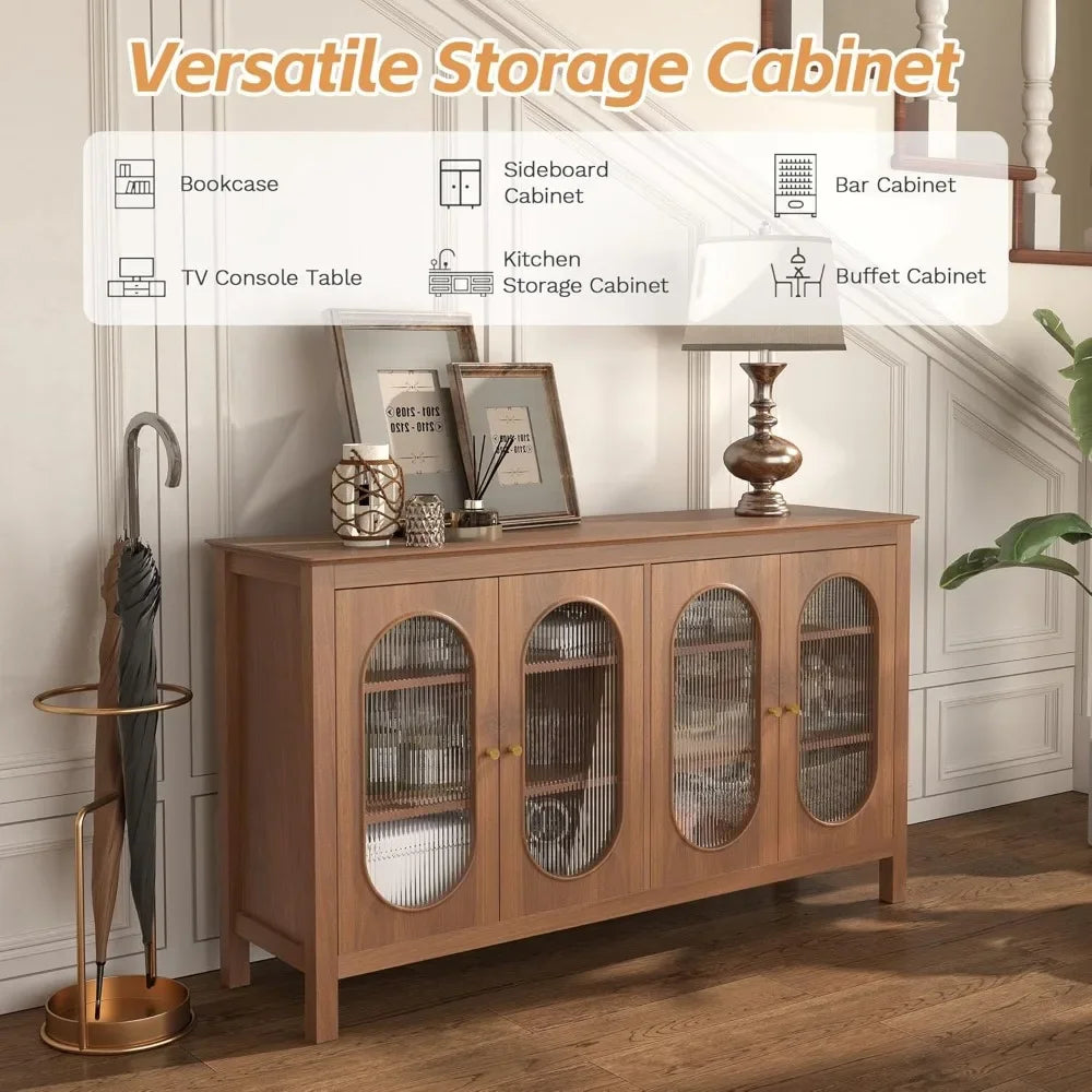 Ljustra Sideboard with Acrylic Doors Coffee Bar Cabinet for Living Room