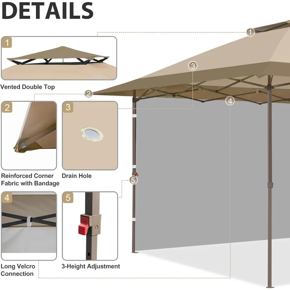 13x13 Pop Up Canopy Tent Instant Folding Shelter with One Wall