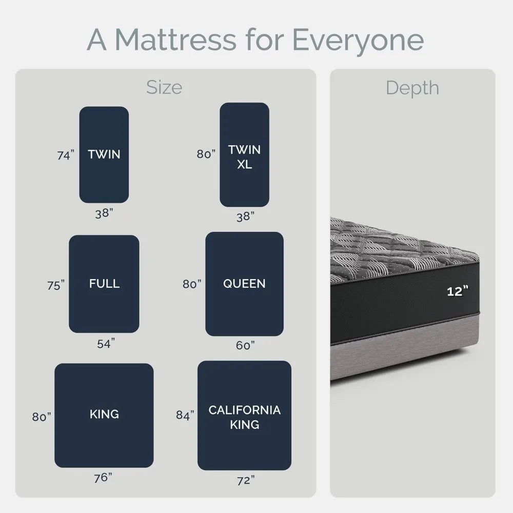 Ljustra Queen Size 12 Inch Extra Firm Mattress Cool Sleep System