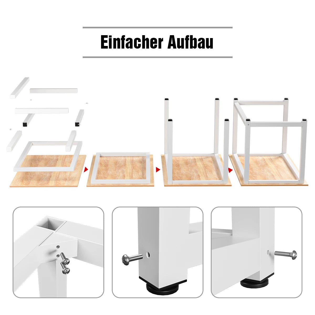 47 Inch Large Computer Desk Study Writing Office Desk for Home