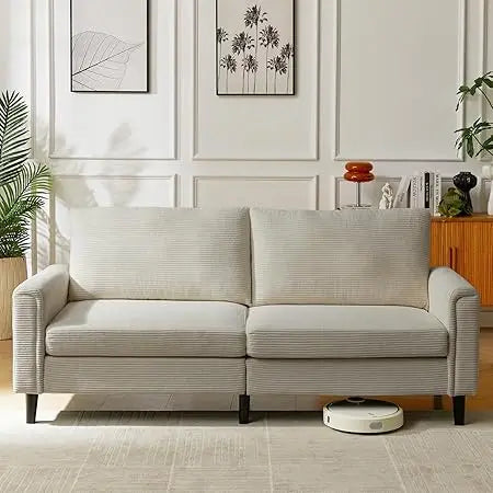 Corduroy Sofa Couch Adjustable Seat Depth 75"–142" Small-XL Couch 4-Seater Love