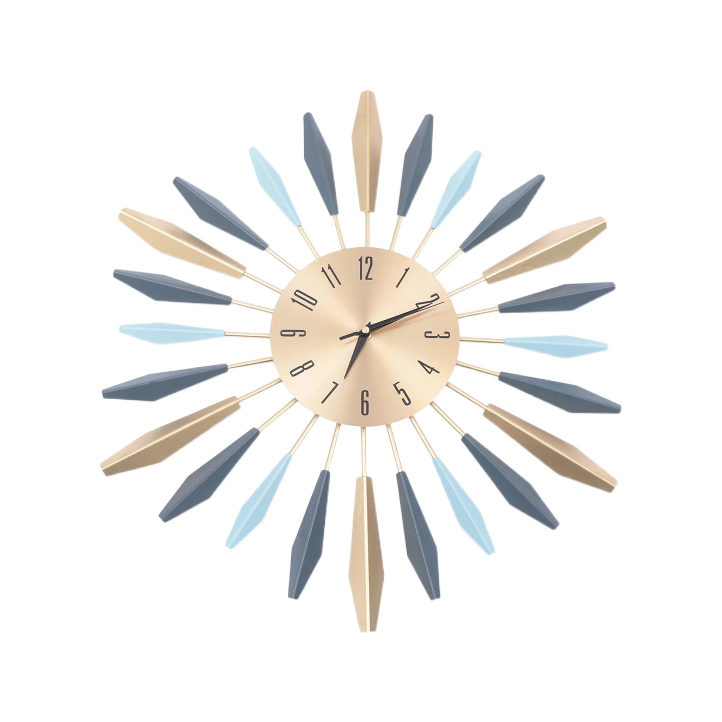 21.65 Inch Mid Century Modern Wall Clock Silent Metal Home Decor