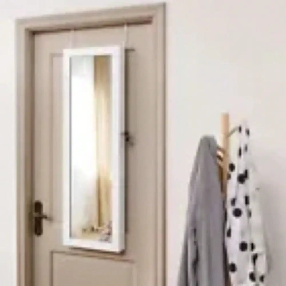 Lockable Mirror Jewelry Cabinet Armoire Organizer Wall Door Mounted LED