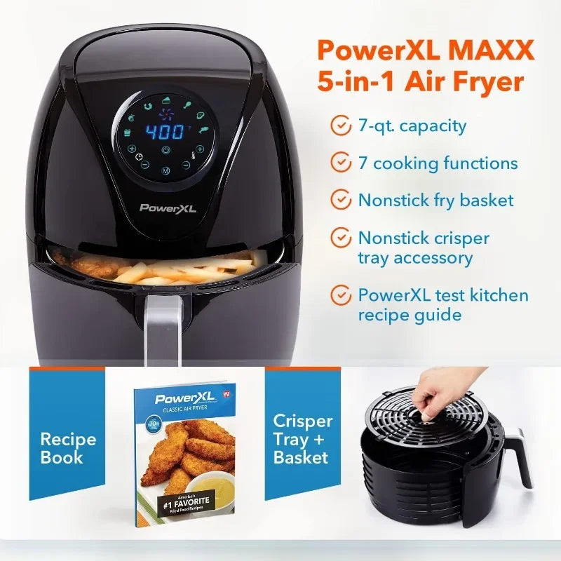 PowerXL Air Fryer 7QT Maxx Classic Extra Hot Air Fry Cook Crisp Roast Bake