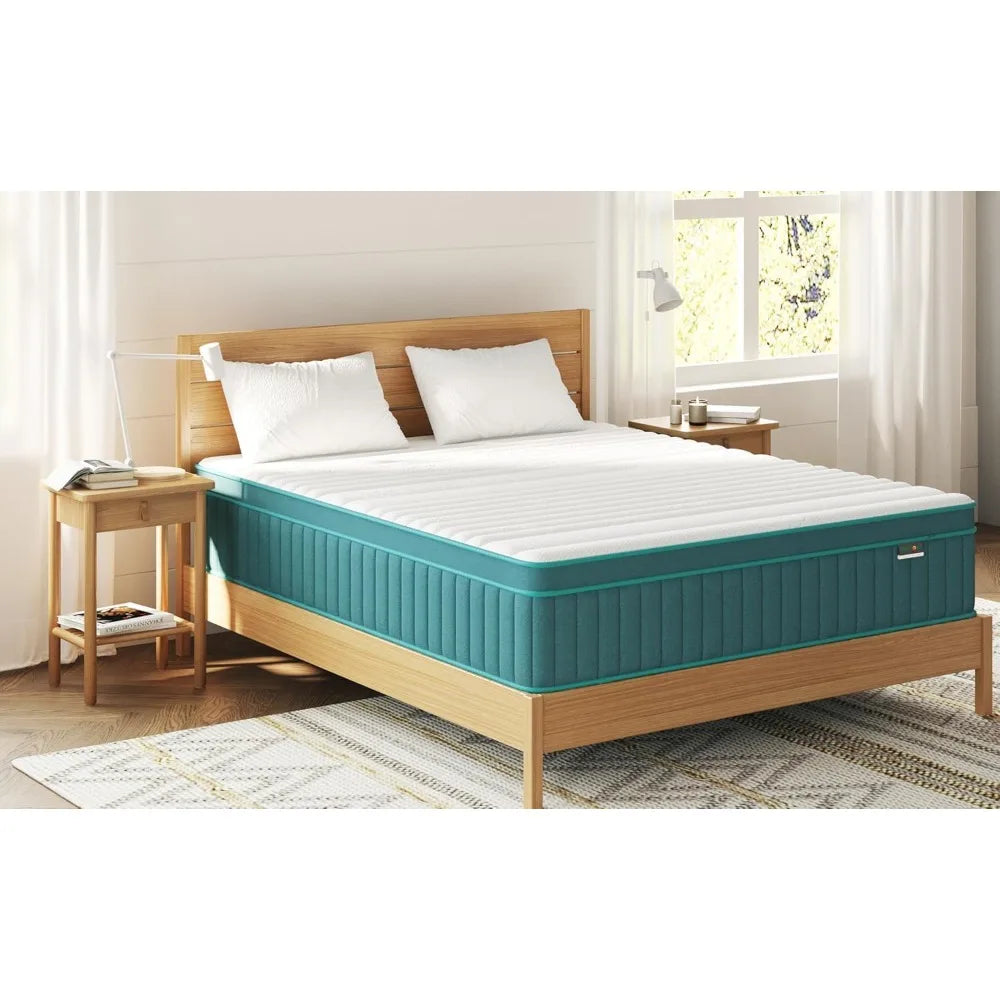 Ljustra Firm Queen Mattress 14 Inch Cooling Gel Memory Foam Hybrid