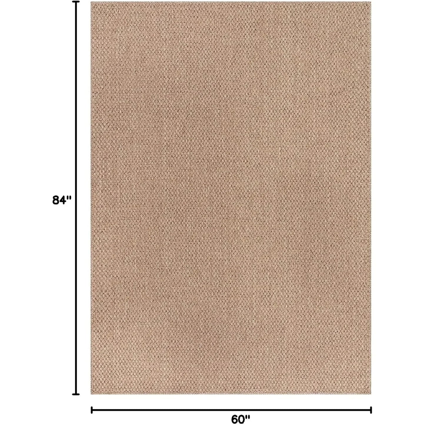 Easy Jute Rug 5x7 Indoor Outdoor Farmhouse Area Rug for Living Room