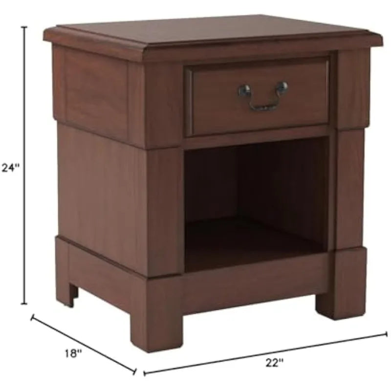 Ljustra Aspen Nightstand Modern Furniture Mahogany Wood Bedroom Storage