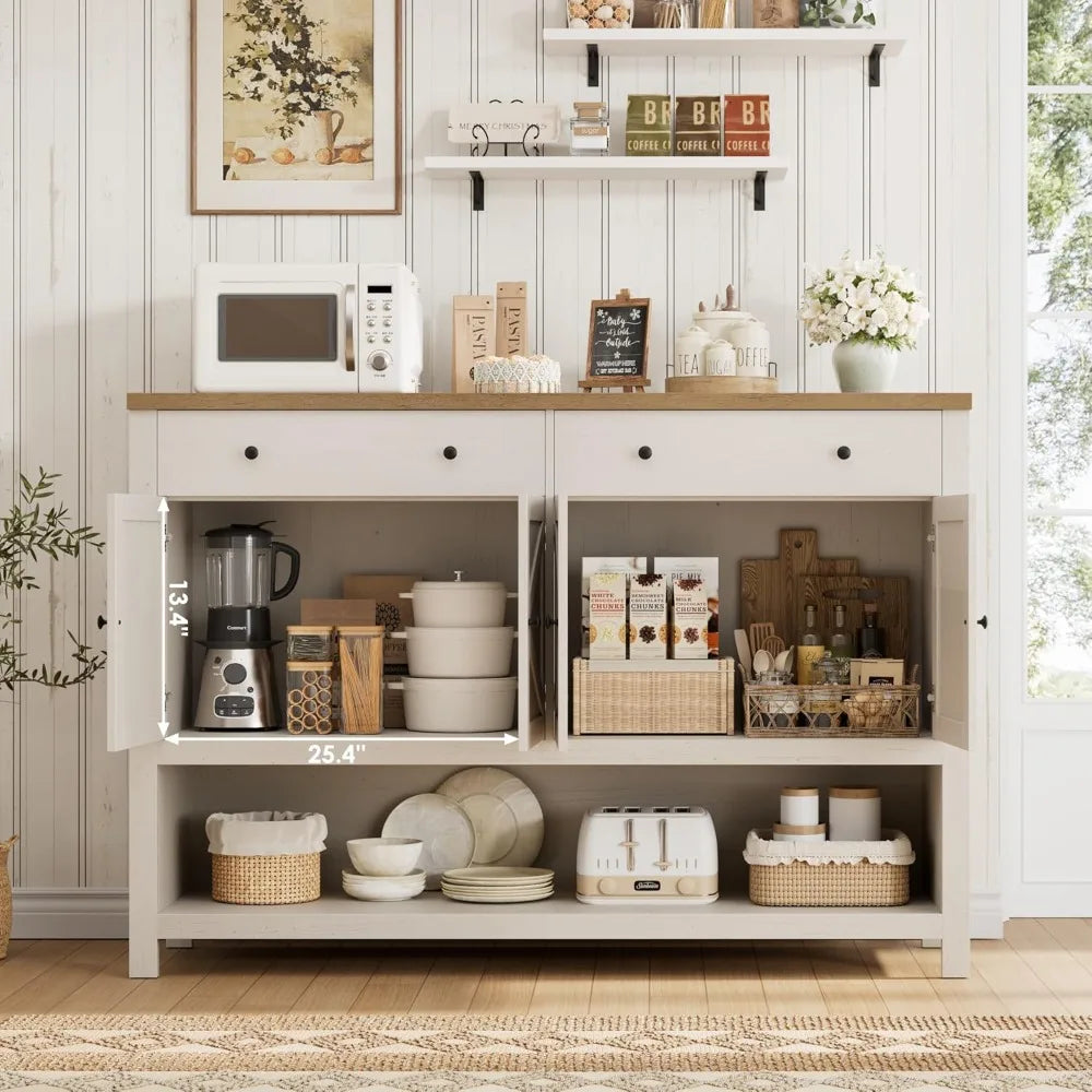 55 Inch Buffet Sideboard Cabinet Storage Kitchen Living Room Coffee Bar