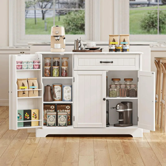 Kitchen Sideboard Buffet Cabinet with Drawers and Storage Shelves