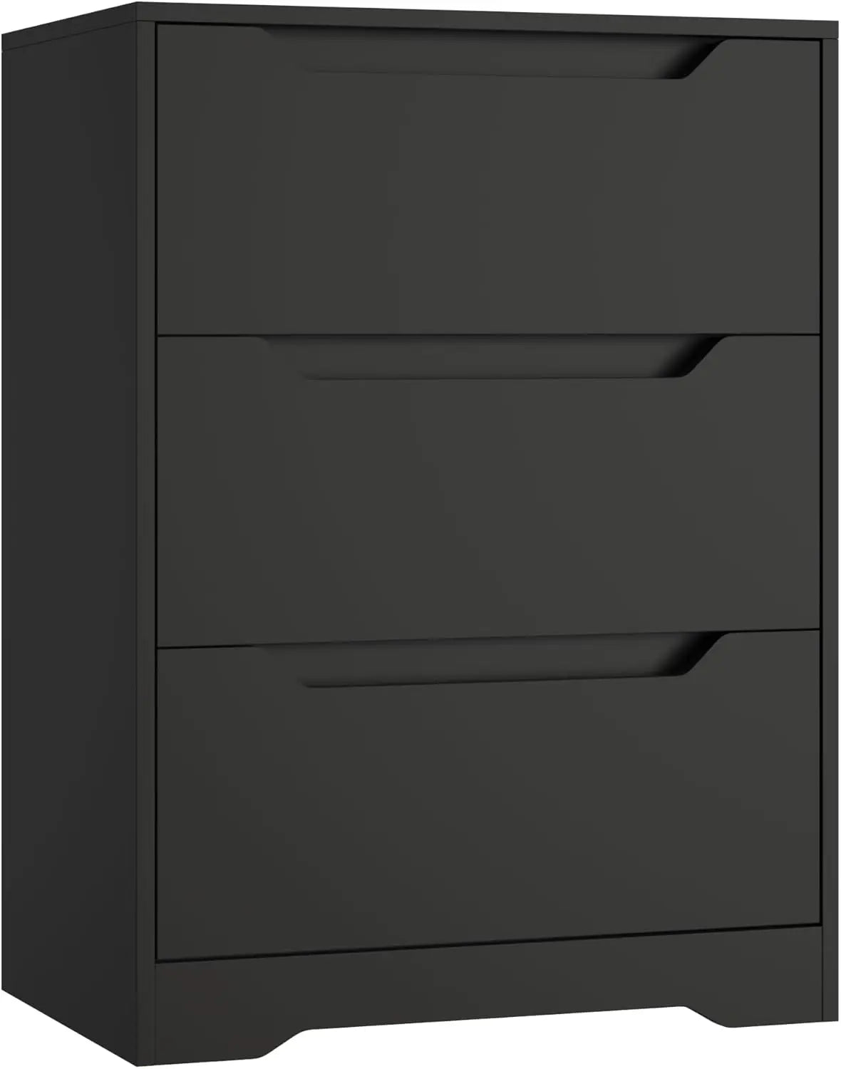 Modern Wood 3-Drawer Dresser Tall Nightstand Storage Chest Accent Furniture