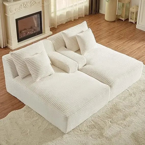 Ljustra 78 Oversized Double Chaise Lounge Couch Indoor Sectional Sofa