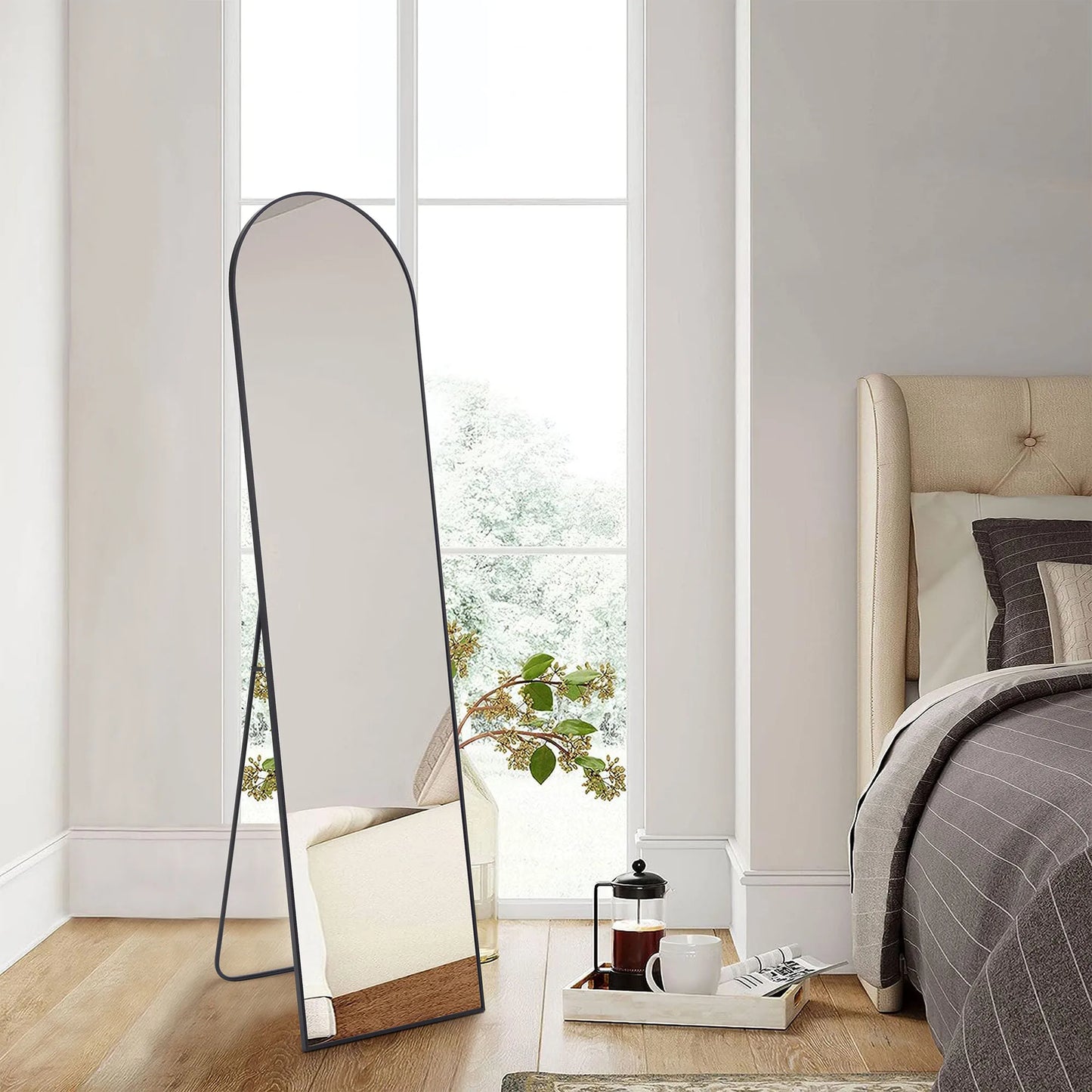 Ljustra Full Body Wall Mirror 59"x16" Standing Hanging Aluminum Frame
