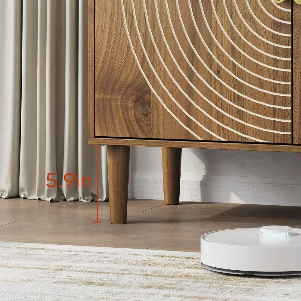 Small Accent Cabinet Rustic Sideboard Storage Buffet with 2 Doors