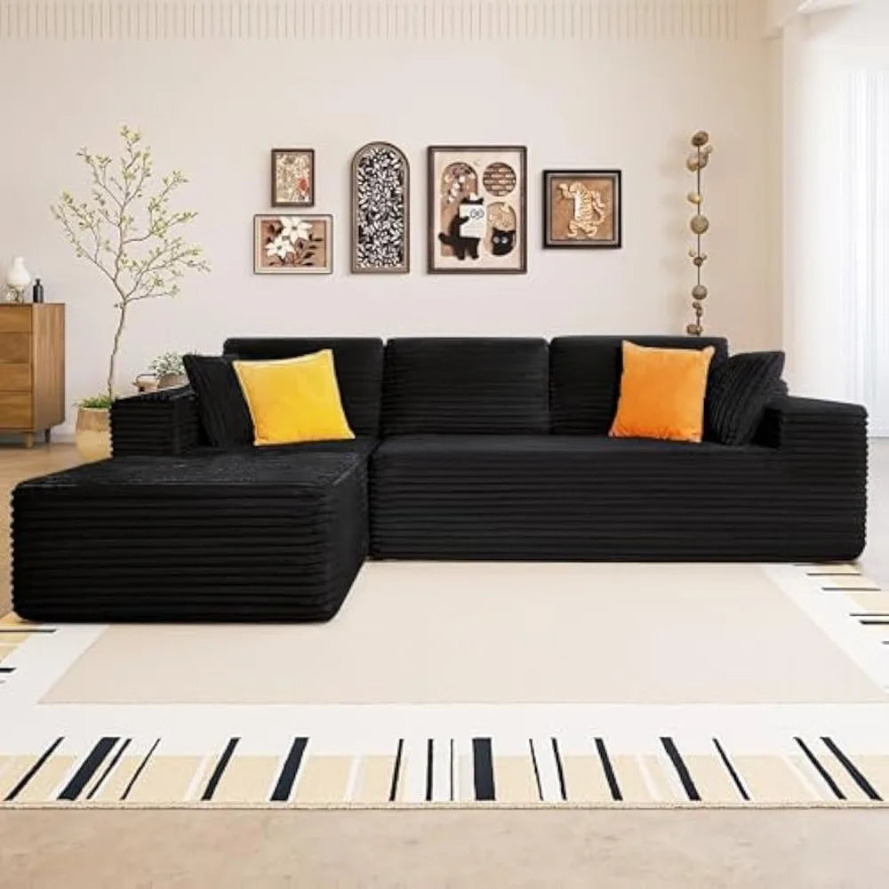 108 Inch L Shape Modular Sectional Sofa Modern Deep Seat Couch Living Room