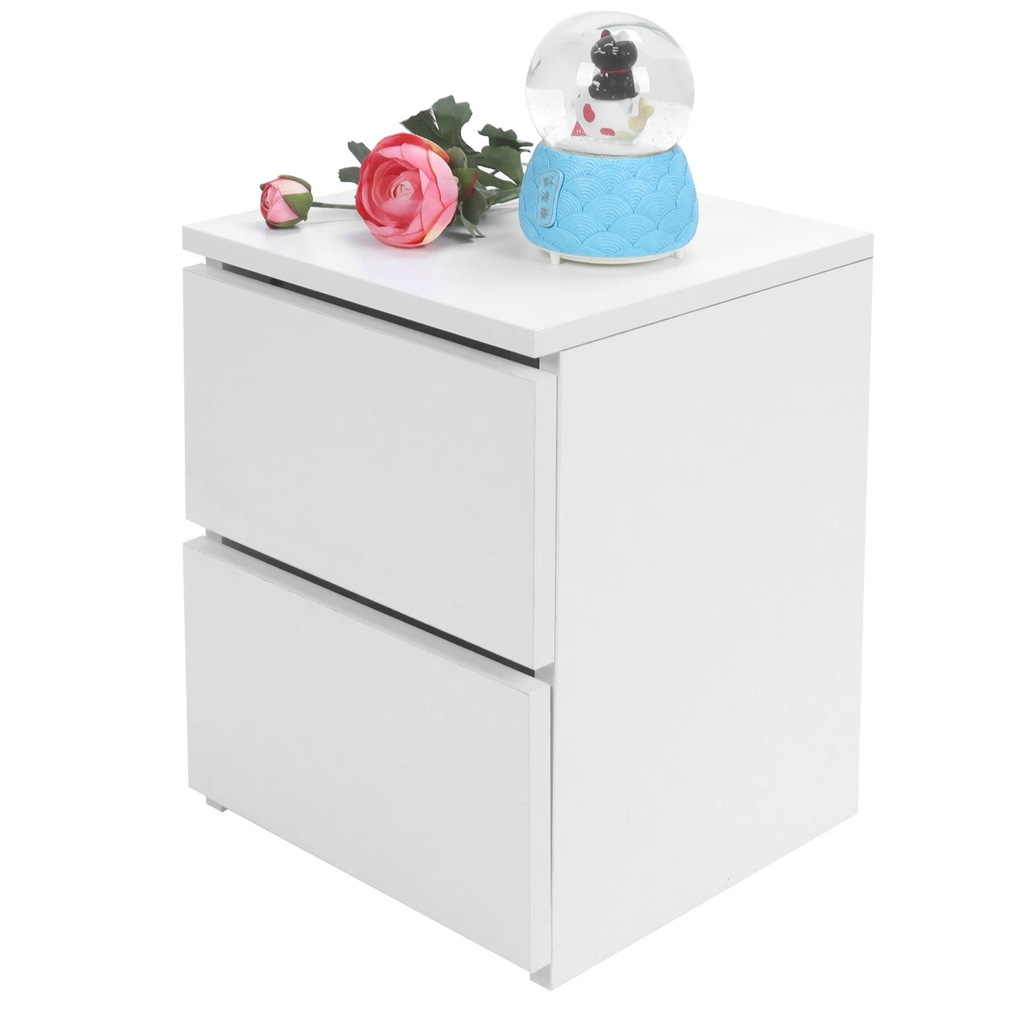 Modern Bedroom Nightstand with 2 Drawers Minimalist Bedside Table