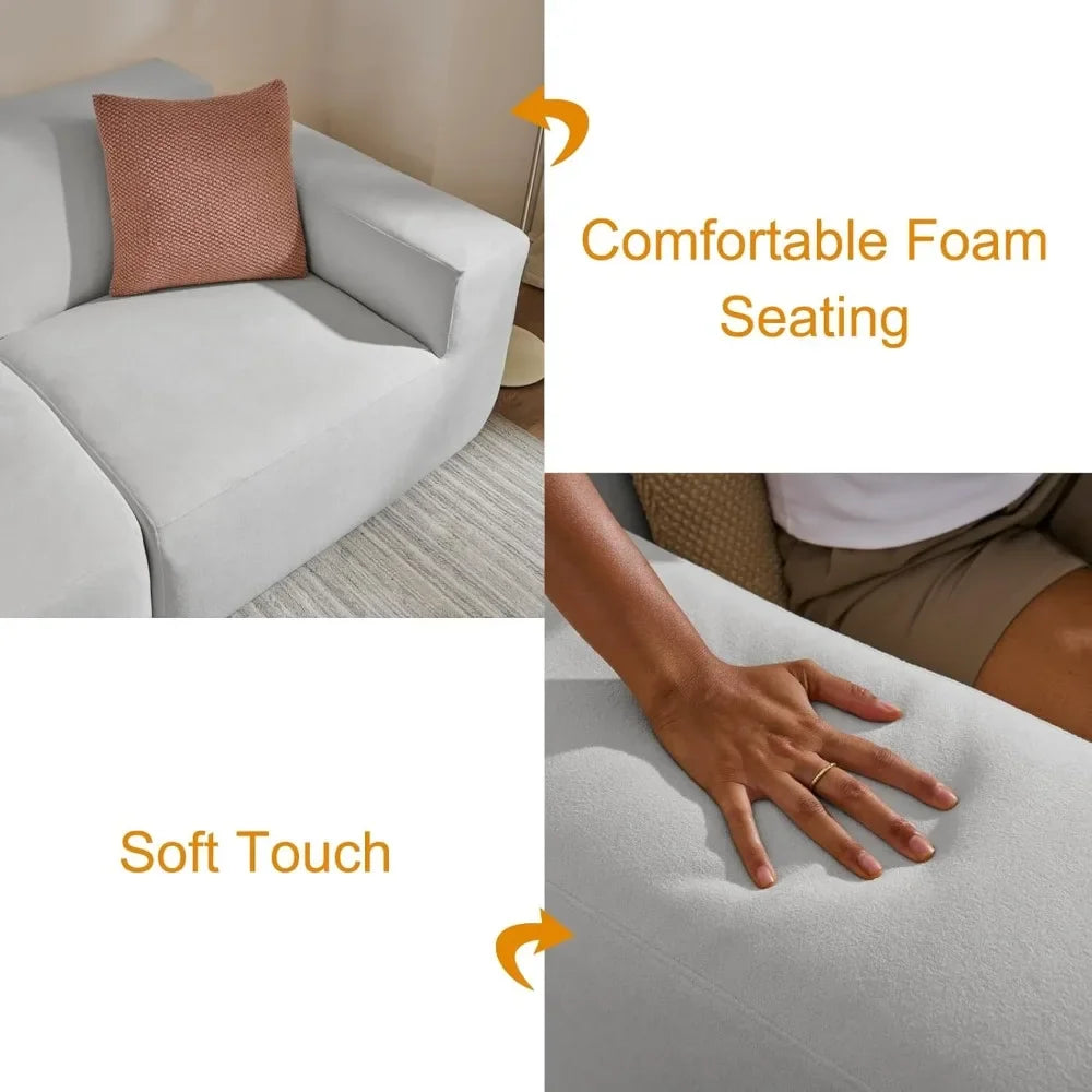 Ljustra Modular Sectional Sofa 101 Inch Grey Polyester Couch