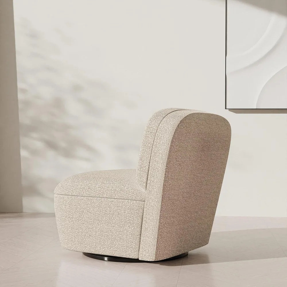 Set of 2 Modern Upholstered Swivel Accent Chairs with Storage