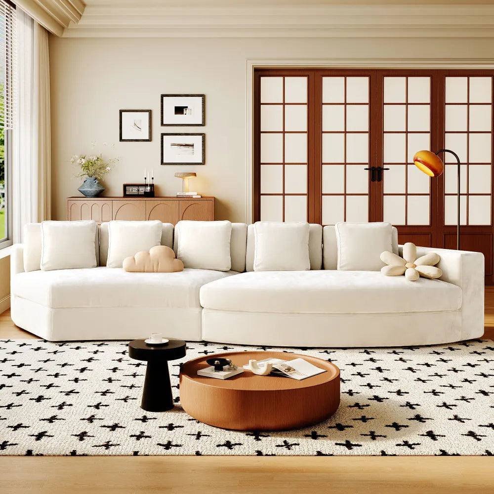 Ljustra 115.7" Modular Sectional Sofa Curved Couch for Living Room