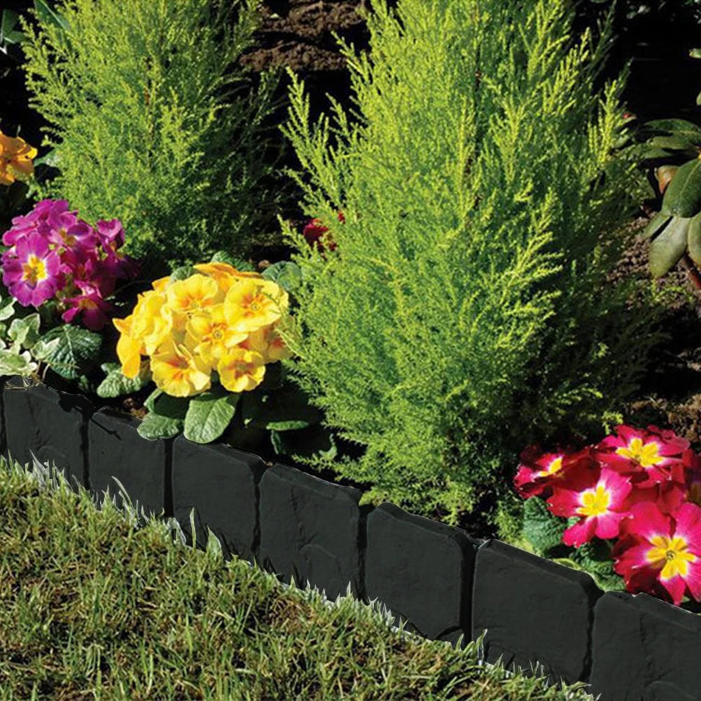 10pcs Garden Landscape Edging Borders Insert Plastic Lawn Edge DIY