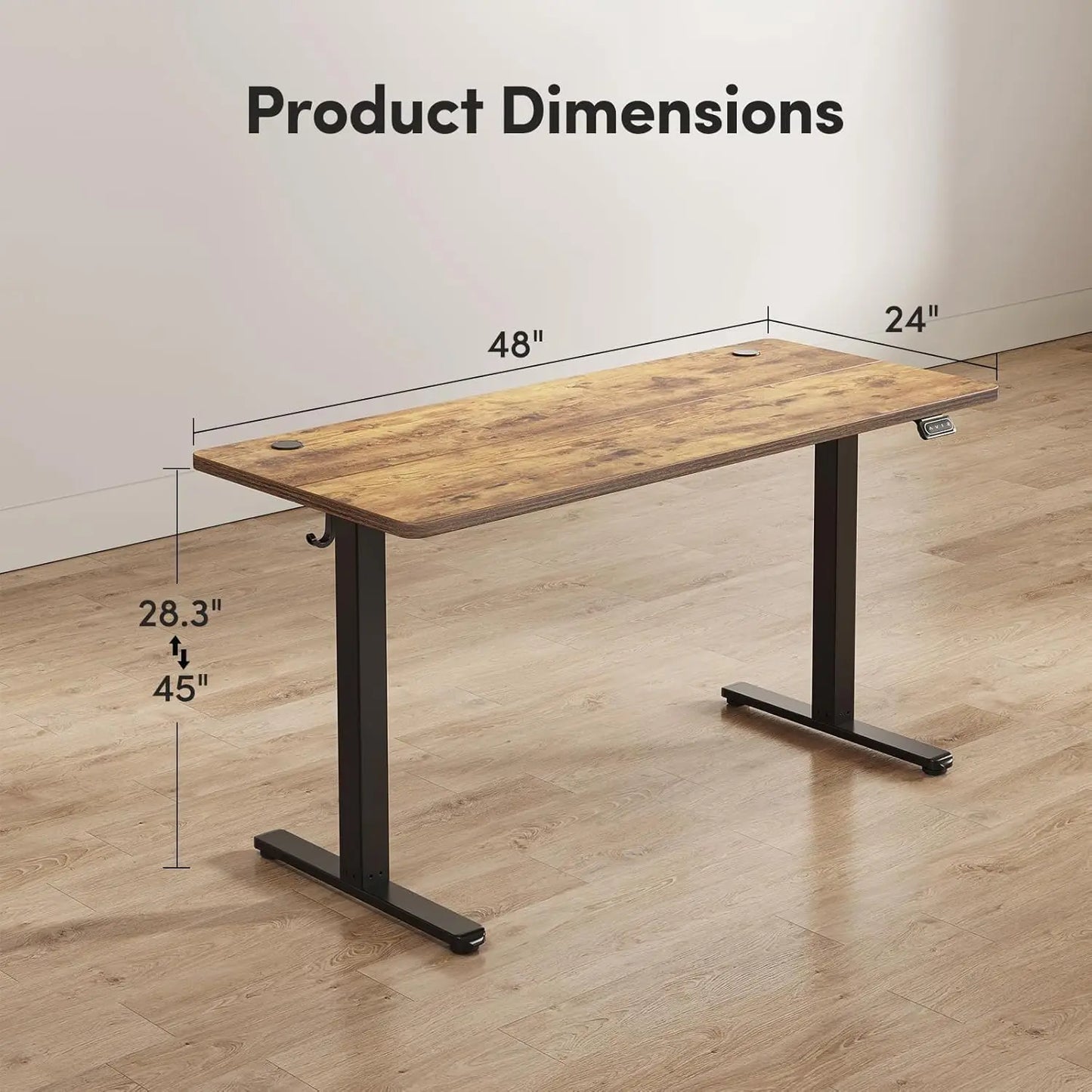 Electric Standing Desk Adjustable Height Ergonomic Home Office 48x24