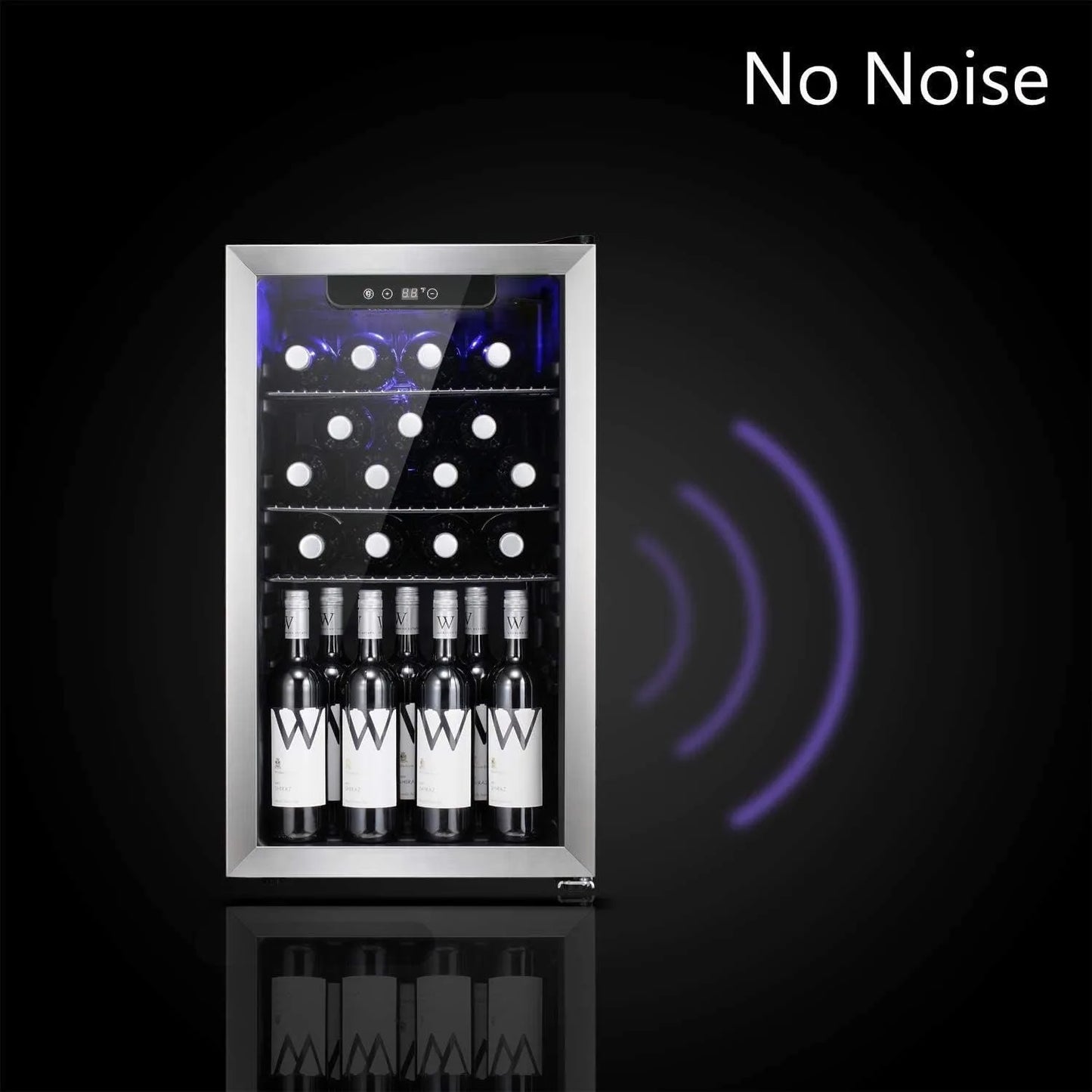 26 Bottle Wine Cooler Mini Fridge Beverage Refrigerator Quiet Operation