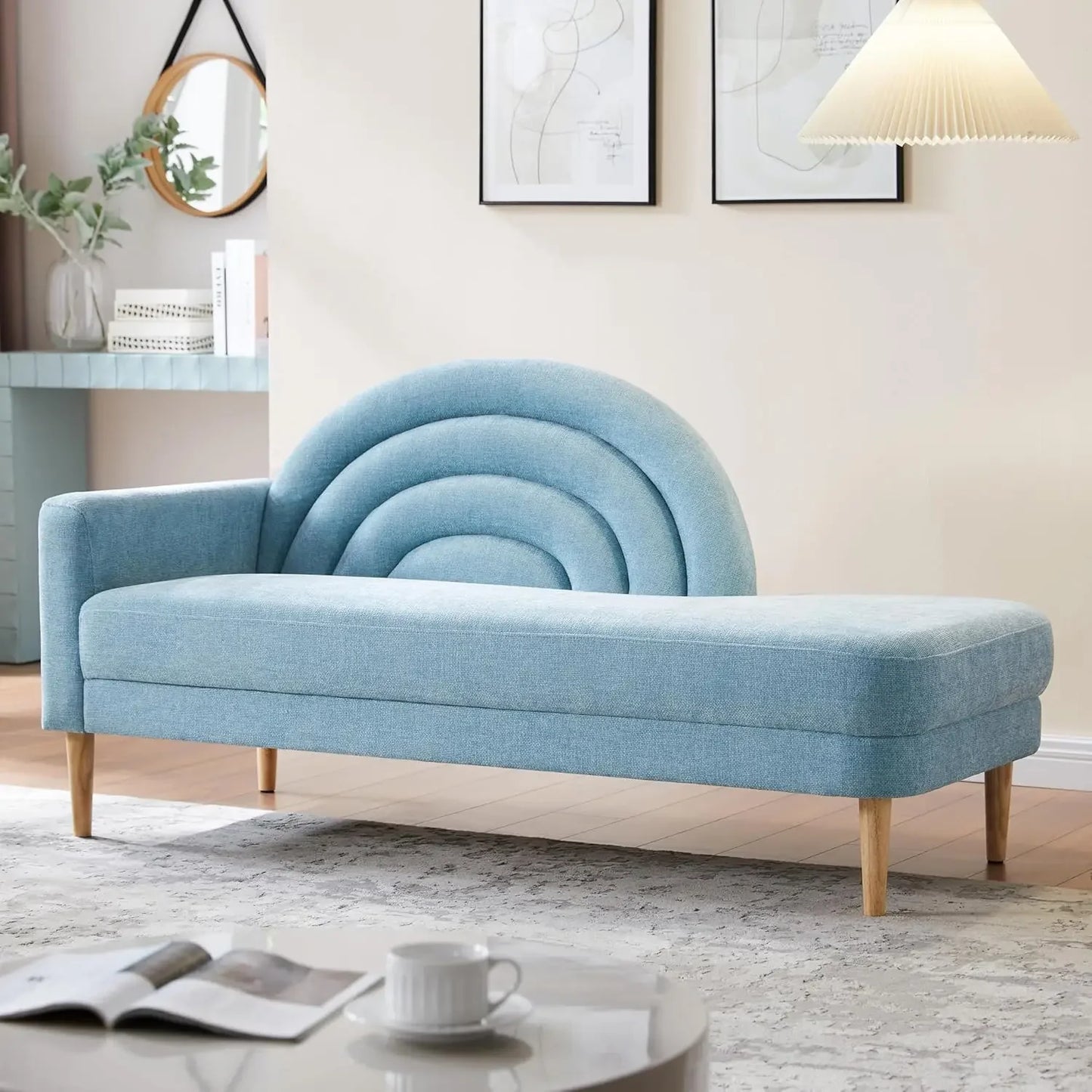 Ljustra 31.5" Chaise Lounge Chair Indoor Sofa Modern Linen Upholstered