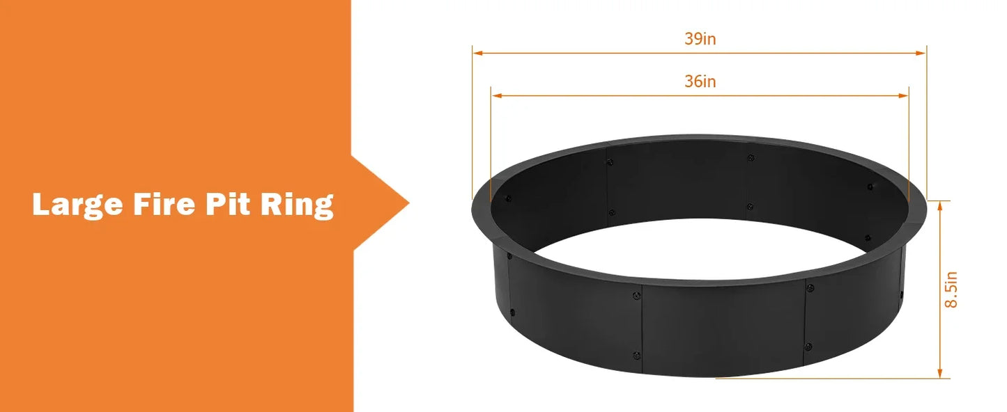 36 Inch 39 Inch Steel Fire Pit Ring Insert In Above Ground Liner Heavy Duty