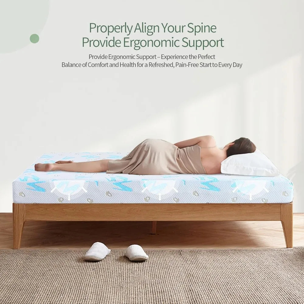 Ljustra 5 Inch Twin Memory Foam Mattress Medium Feel Washable Cover