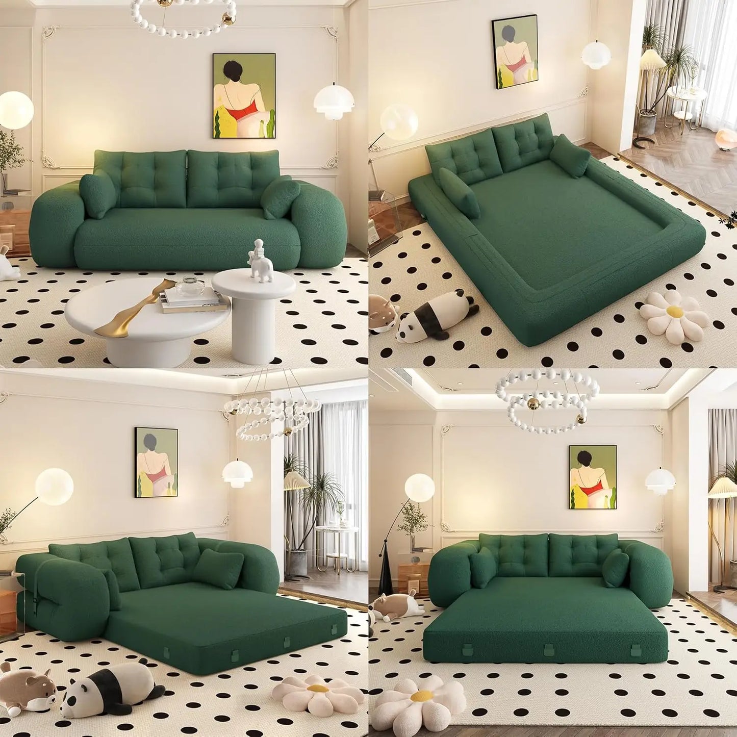 Ljustra Convertible Folding Sofa Bed Memory Foam Sleeper Couch