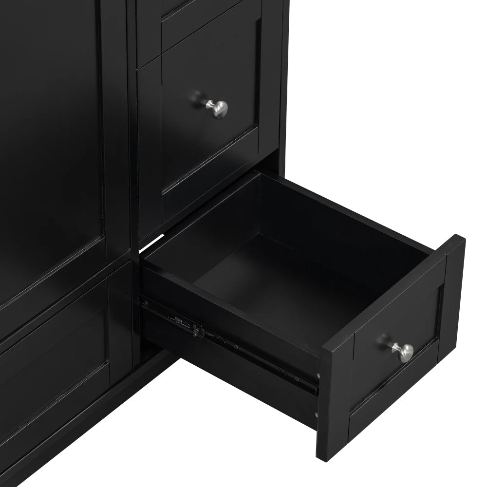 36 Inch Modern Bathroom Vanity with USB Charging and Ample Storage