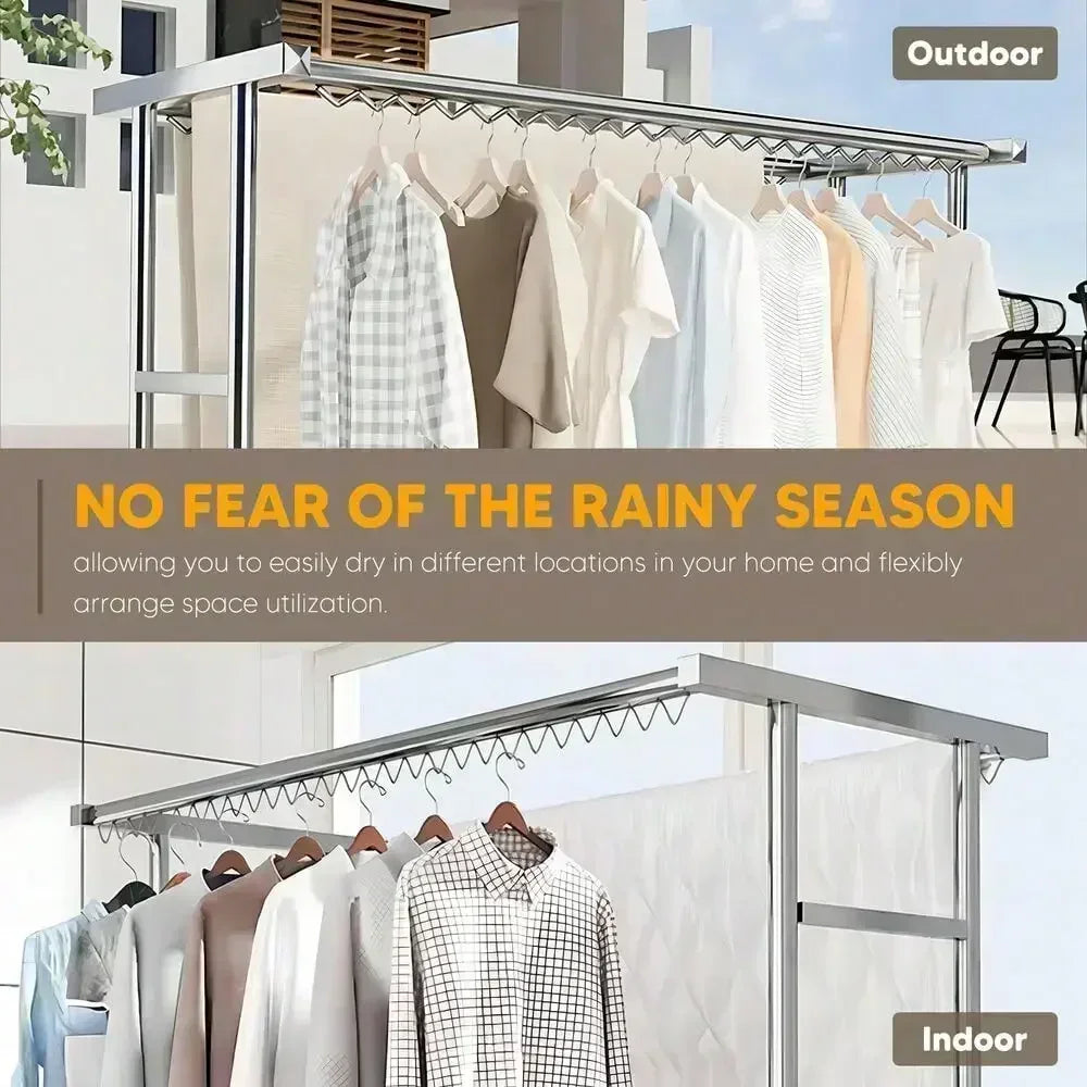 Heavy Duty Clothing Rack 1000LBS Rolling Garment Rack Double Rod