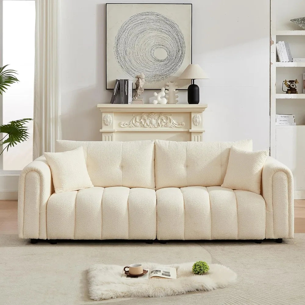 Ljustra 91.5" Boucle Cloud Sofa Modern Couch 3-Seater Living Room