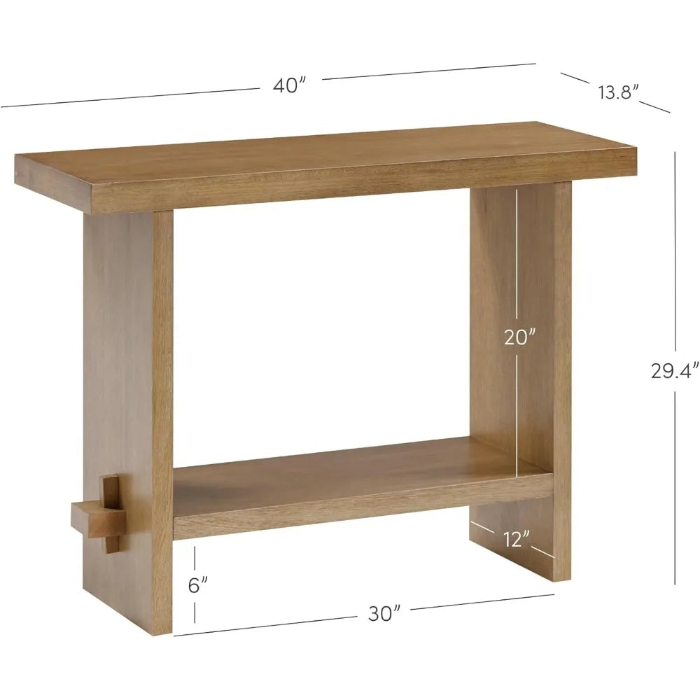 Virgo Wood Accent Storage Console Table for Entryway Living Room