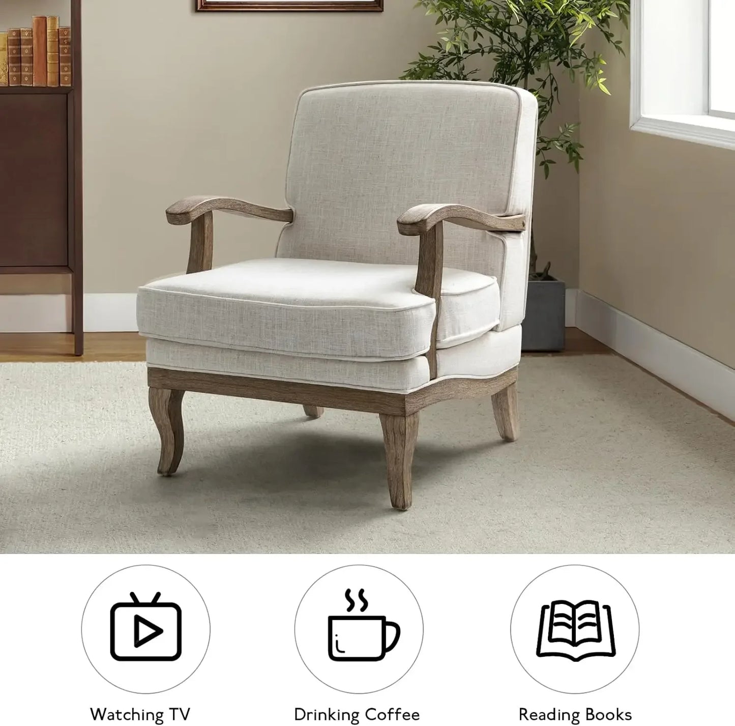 Mid Century Modern Accent Chair Set of 2 Upholstered Lounge Chairs
