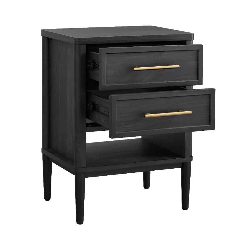 Oaklee 2 Drawer Nightstand Modern Storage Stylish Home Furniture