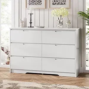 Modern 6 Drawer Black Dresser Minimalist Furniture Storage Solution