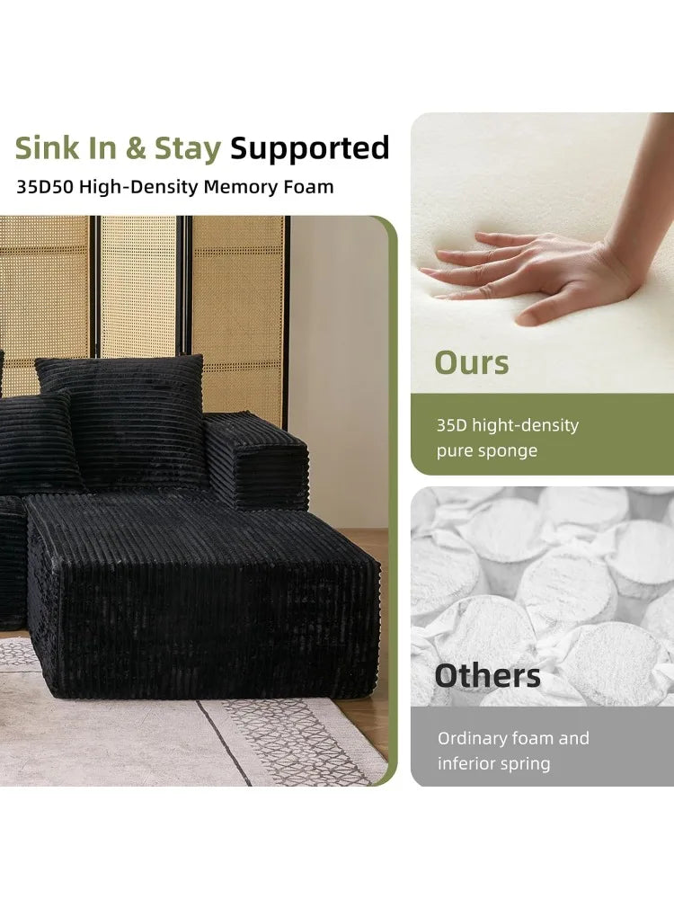 108 Inch Modular Sectional Sofa Boneless Cloud Couch L Shaped Living Room