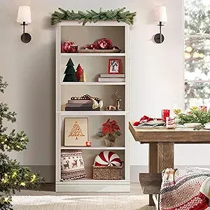Standard 5 Tier Bookshelf Adjustable Shelves Floor Standing Organizer