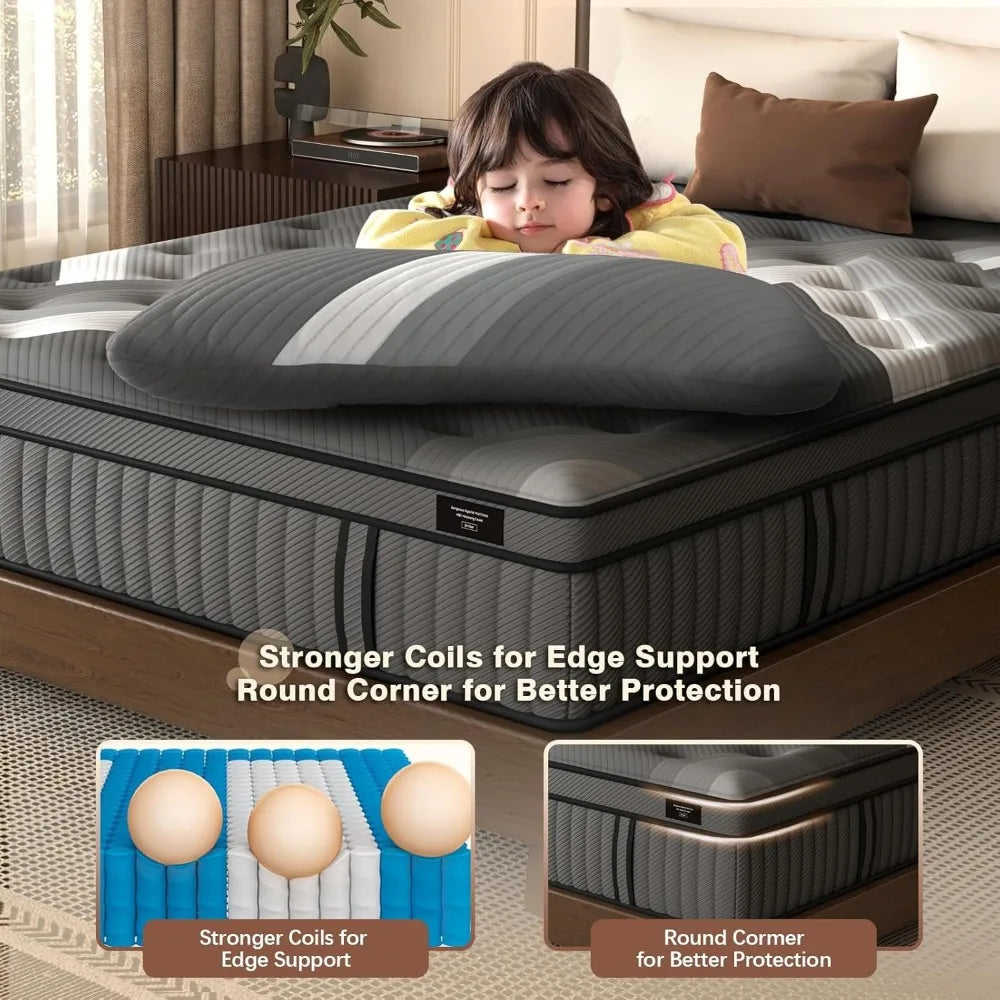 Ljustra Twin Mattress 12 Inch Soft Memory Foam Hybrid Plush Comfort