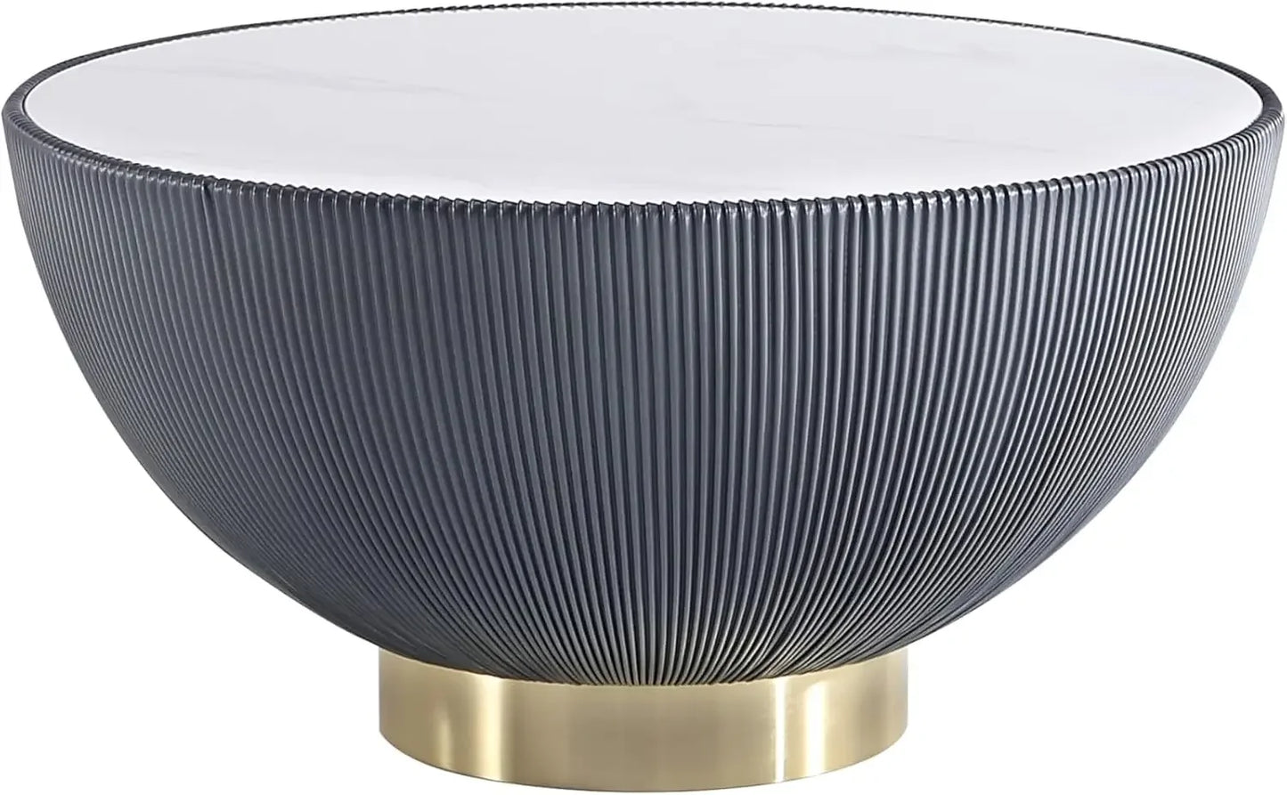 Anderson Modern Round Coffee Table Ceramic Marble Top Elegant Design