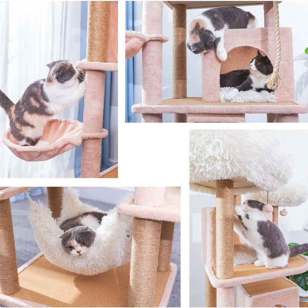 Catry Castle Cat Tree Dynamic Tower Hammock Scratching Post Toy